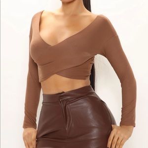 Fashion Nova Myina criss cross crop top NWT